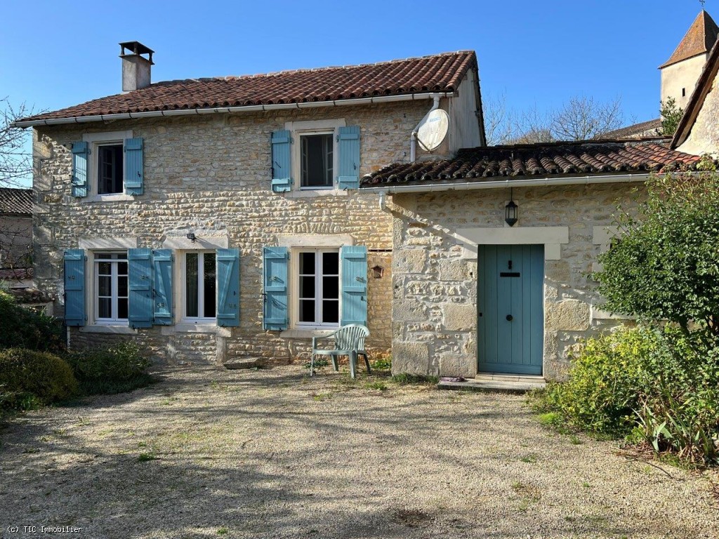 Character Stone House For Sale With Swimming Pool In A Charente Village